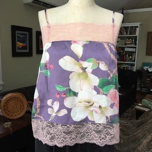Samantha Chang NY Silk Lace Floral Pia Cami